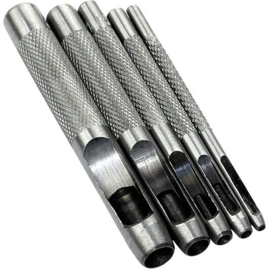 Memkey - Set of 5 Punching Tools/Punching Tool/Hole Punch 2/3/4/6/8 mm - Hollow Punch for Making Holes - Belt/Leather/Cork/Fabric/Watch Strap
