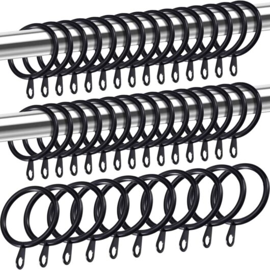 Metal Curtain and Rod Hanging Rings, 30mm Inner Diameter, Black, 40 Pack