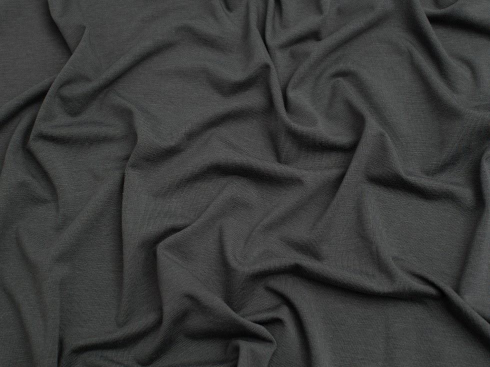 Minerva Core Range Bamboo Cotton Jersey Stretch Knit Fabric Dark Grey