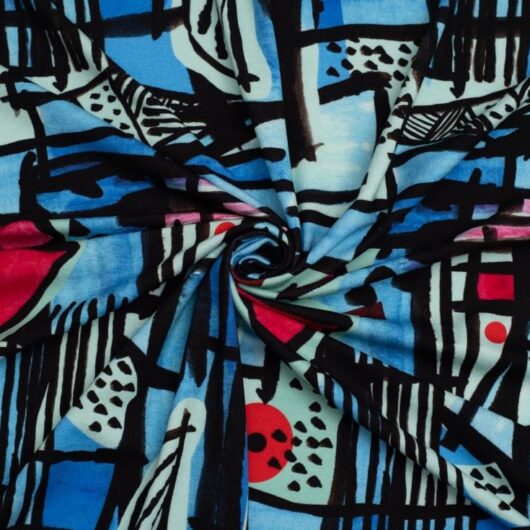 Minerva Exclusive Babelone Art Viscose Jersey Stretch Knit POD Fabric