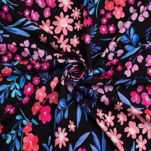 Minerva Exclusive Floral Carousel Viscose Jersey Stretch Knit POD Fabric Bright