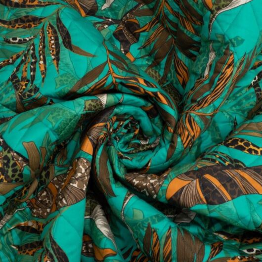 Minerva Exclusive Secret Jungle Pre Quilted Reversible Coating Fabric