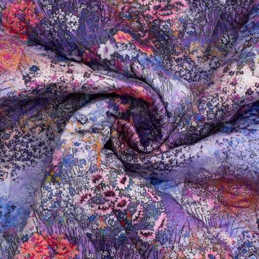 Minerva Exclusive Wildflower Fusion Pre Quilted Reversible Coating Fabric