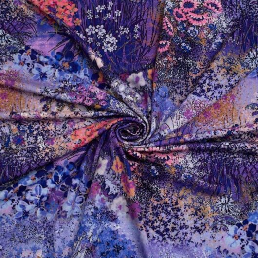 Minerva Exclusive Wildflower Fusion Viscose Jersey Stretch Knit POD Fabric