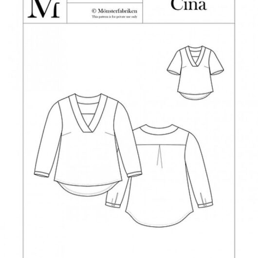 Monsterfabriken Paper Sewing Pattern Cina V Neck Top