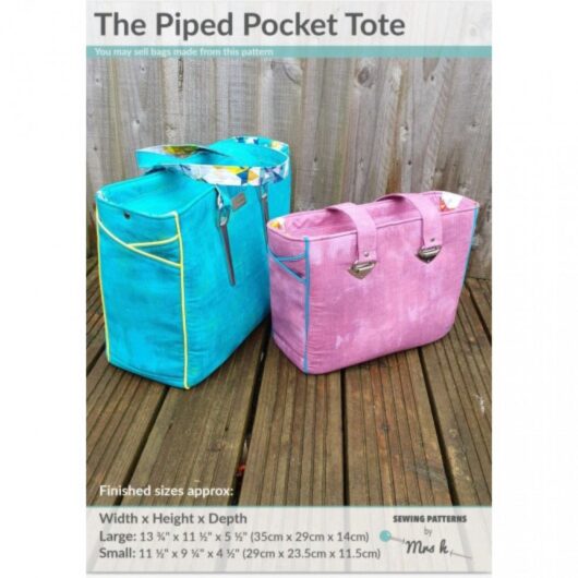 Mrs H Patterns Paper Sewing Pattern The Piped Pocket Tote