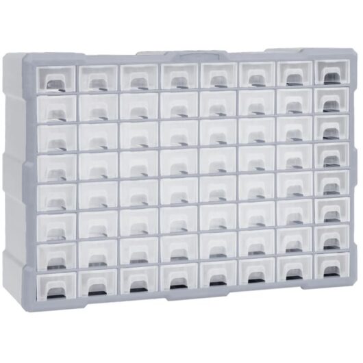 Multi-drawer Organiser with 64 Drawers 52x16x37.5 cm Vidaxl