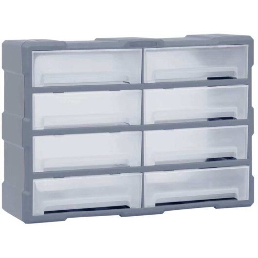 Multi-drawer Organiser with 8 Big Drawers 52x16x37 cm Vidaxl