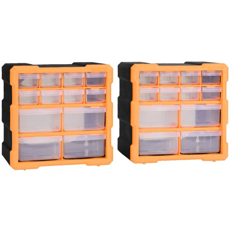 Multi-drawer Organisers with 12 Drawers 2 pcs 26.5x16x26 cm vidaXL