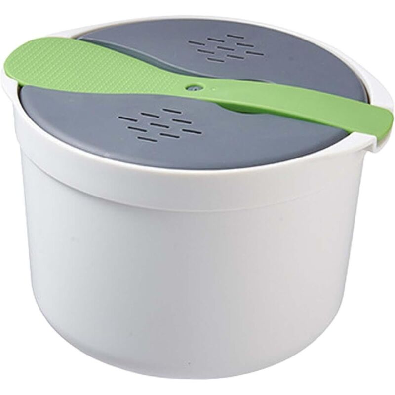 Multifunctional Rice Cooker, 2L Microwaveable Pot, Pasta Cooker for Pasta, Vegetables, Rice, Quinoa, Ramen, GREEN