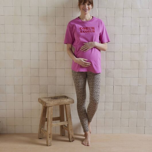 Organic Cotton* T-Shirt with Slogan, Maternity & Nursing sweet pink