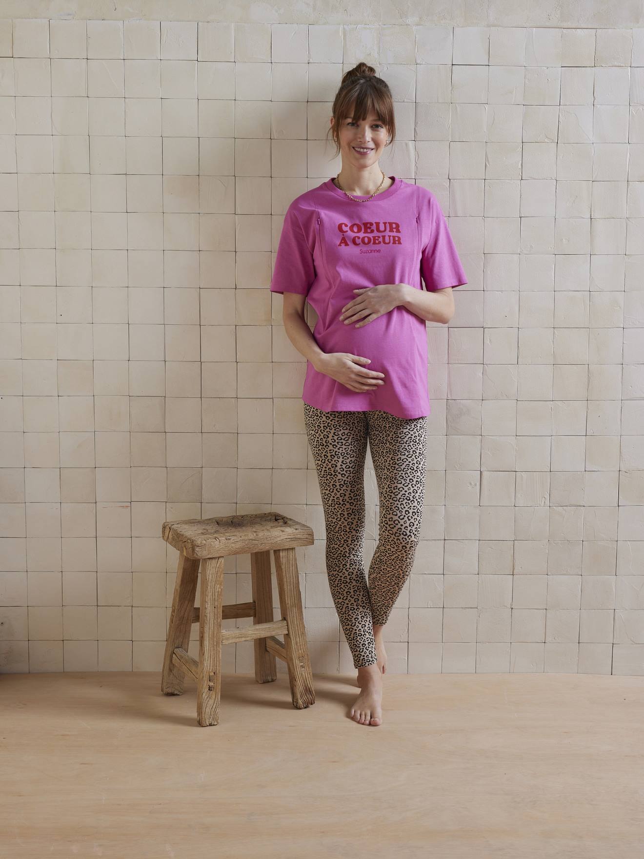 Organic Cotton* T-Shirt with Slogan, Maternity & Nursing sweet pink
