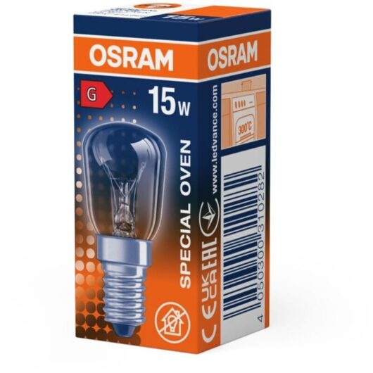 Osram 310282 Special Oven Bulb T 26/55 CL 15W 230V E14