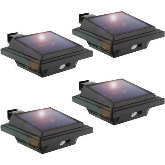 Outdoor Solar Motion Sensor Lights, 25 led Solar Gutter Lights, Decorative Wall IP65 Waterproof 500LM Wireless for Walkways, Garden, Patio, Fence
