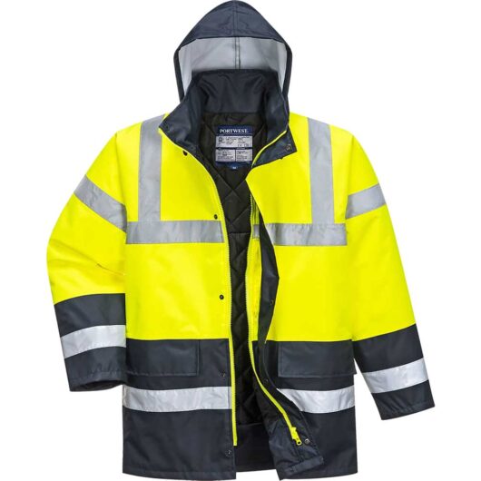 Oxford Weave 300D Class 3 Hi Vis Contrast Traffic Jacket Yellow 3XL
