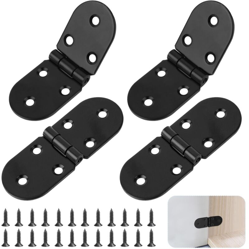 Pack Stainless Steel Folding Table Hinges - 180 Degree Round Screw-in Hinges - Folding Table Hinges - Table Hinges - Furniture Hinges - Hinge Hinges