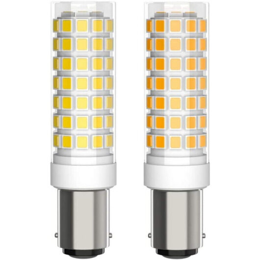Pack of 2 BA15D LED Bulbs - 5W 230V - Linear Dimmable - 6000-6500K - 500 Lumens - White Light