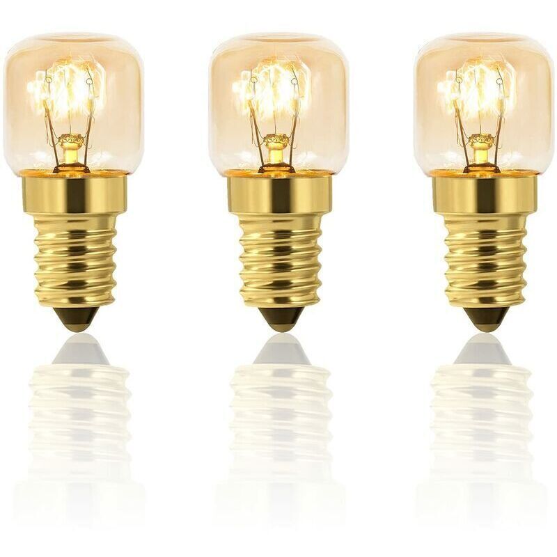 Pack of 5 Salt Light Bulbs 25W E14 T22, Incandescent Warm White 2700K, 160LM, AC 230V, Oven Bulb 25w 300°, For Ovens, Fridges, Salt Lamps, Grill Ovens