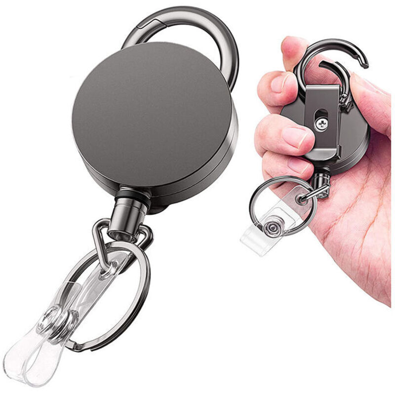 Piece Heavy Duty Retractable Keyring, Extendable Keyring with Hook, Retractable Key Chain, Badge Holder, Heavy Duty Badge Retractable Key Chain for