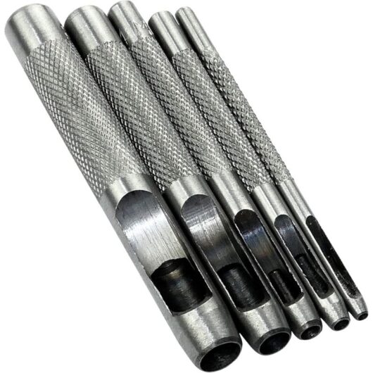 Piece Hole Punch Tool Set 2/3/4/6/8mm - Hollow Hole Punch - Belt/Leather/Cork/Fabric/Watch Strap - Hammer - Steel