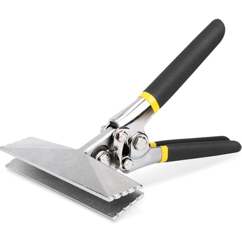 Portable 6-inch sheet metal cutter for flattening metal, bending pliers with double-dipped handles and pad