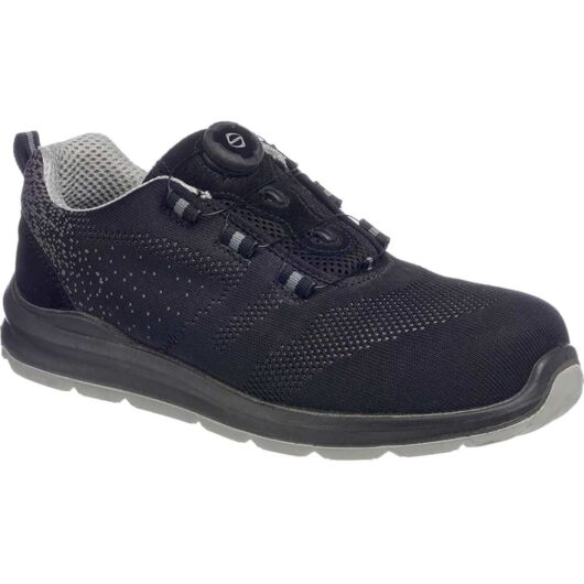 Portwest Compositelite Wire Lace Knit Safety Trainers Black / Grey Size 6.5