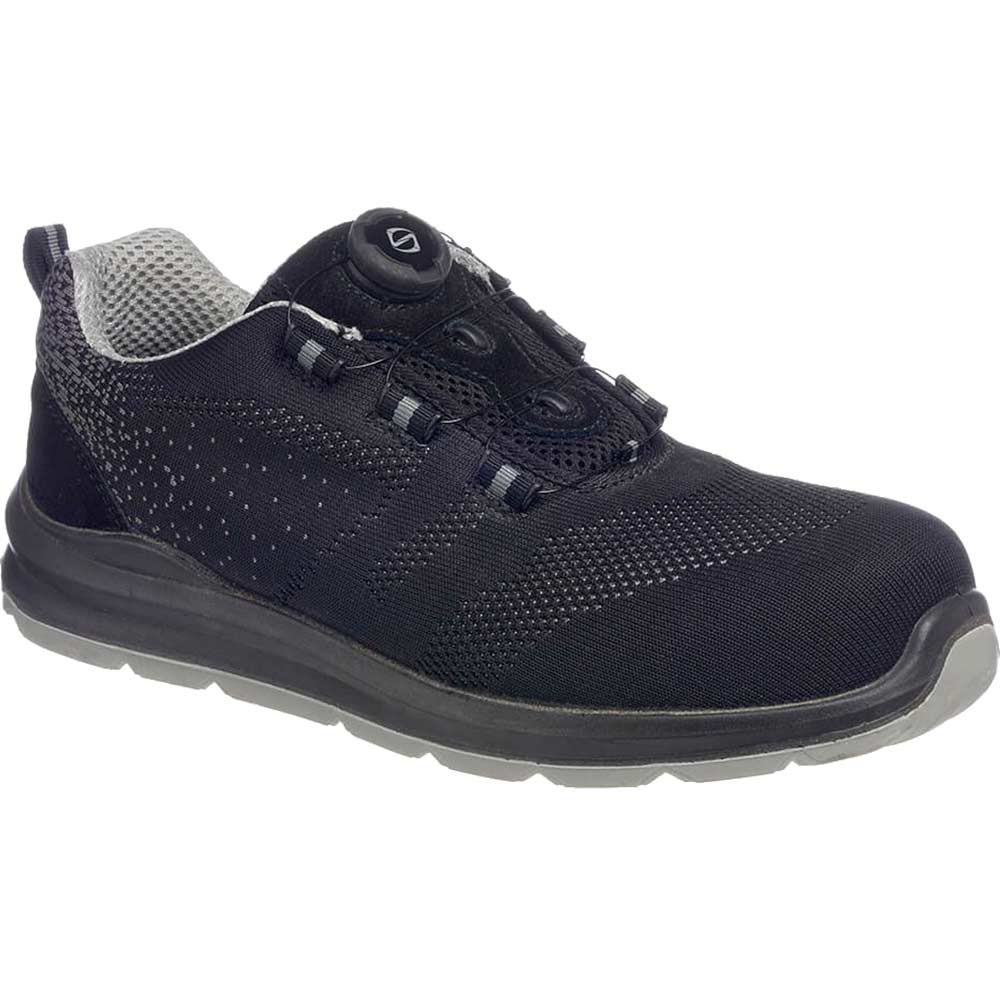 Portwest Compositelite Wire Lace Knit Safety Trainers Black / Grey Size 6.5