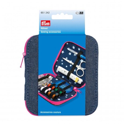 Prym Denim Case Sewing Kit Pink