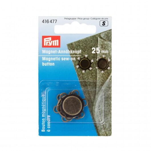 Prym Flower Magnetic Sew On Buttons Antique Brass