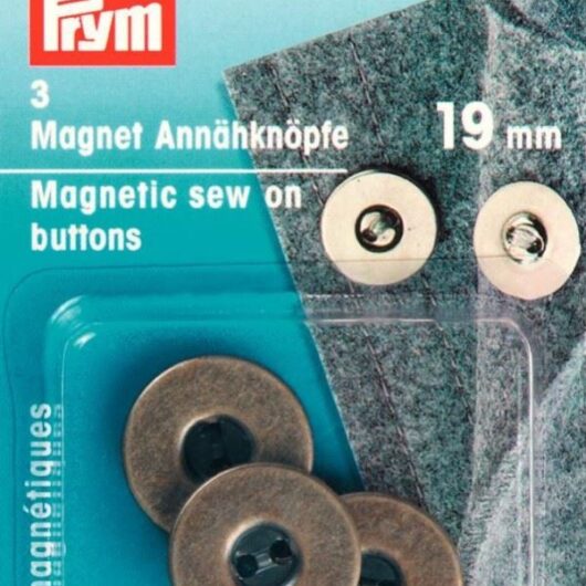 Prym Magnetic Sew On Buttons Antique Bronze