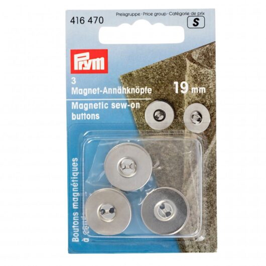 Prym Magnetic Sew On Buttons Silver