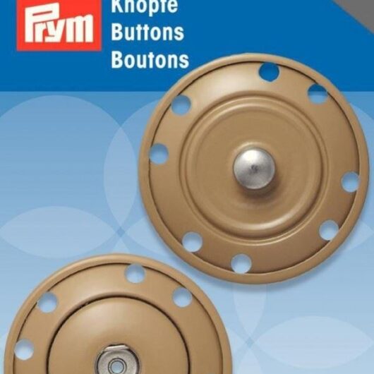 Prym Sew On Metal Snap Fasteners Beige