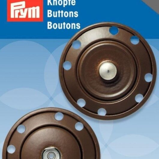 Prym Sew On Metal Snap Fasteners Brown