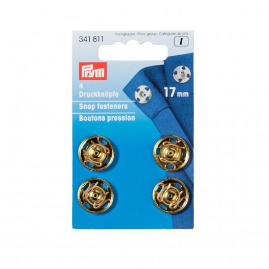 Prym Sew On Metal Snap Fasteners Gold