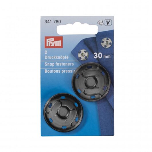 Prym Sew On Metal Snap Fasteners Gunmetal