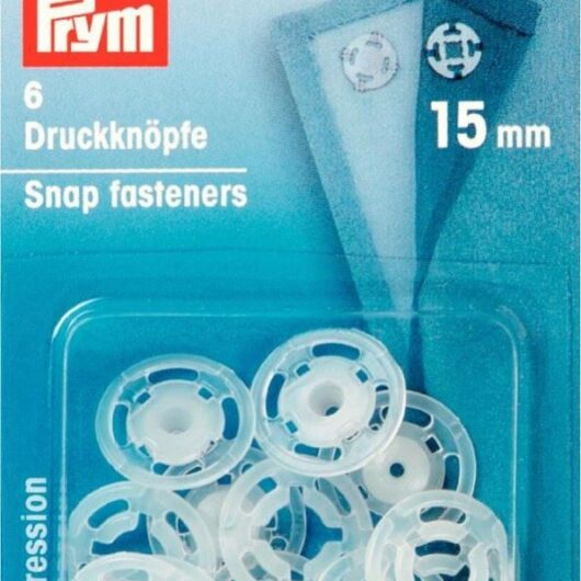 Prym Sew On Plastic Snap Fasteners Transparent