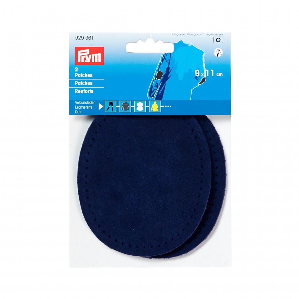 Prym Velour Leather Elbow Patches Navy Blue