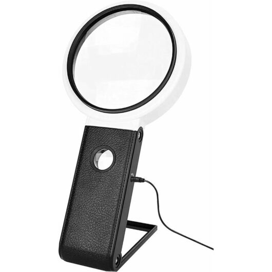 Reading Magnifier with UV LED Light 3.5 and 25 magnification - Lens sizes 20 and 80 mm Height up to 130 mm