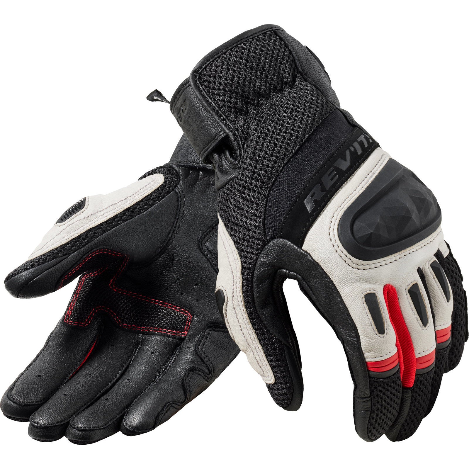 Rev It Dirt 4 Leather Motorcycle Gloves M Black Red