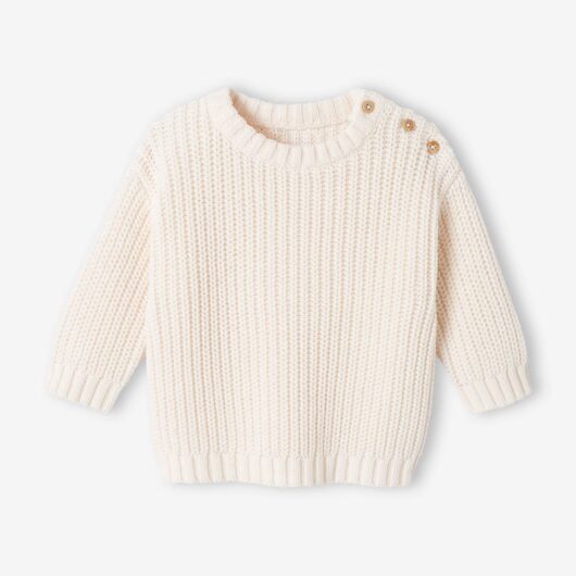 Rib Knit Jumper for Babies ecru