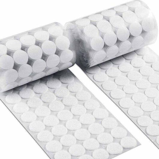 Round Velcro Stickers, 600 Pairs 15mm Circles with Self-Adhesive Hook and Loops, 1200 Round Self-Adhesive Hook & Loop Pads, Self-Adhesive Back Dots,