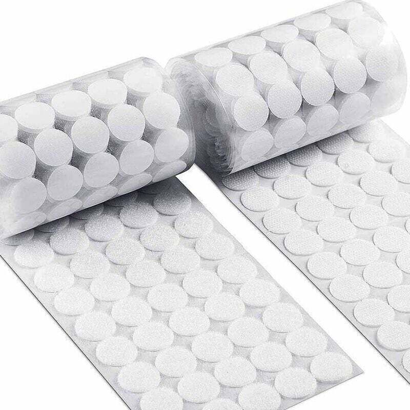 Round Velcro Stickers, 600 Pairs 15mm Circles with Self-Adhesive Hook and Loops, 1200 Round Self-Adhesive Hook & Loop Pads, Self-Adhesive Back Dots,