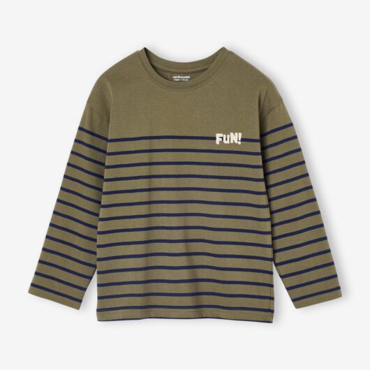 Sailor-Type Jumper with Motif on the Chest for Boys khaki