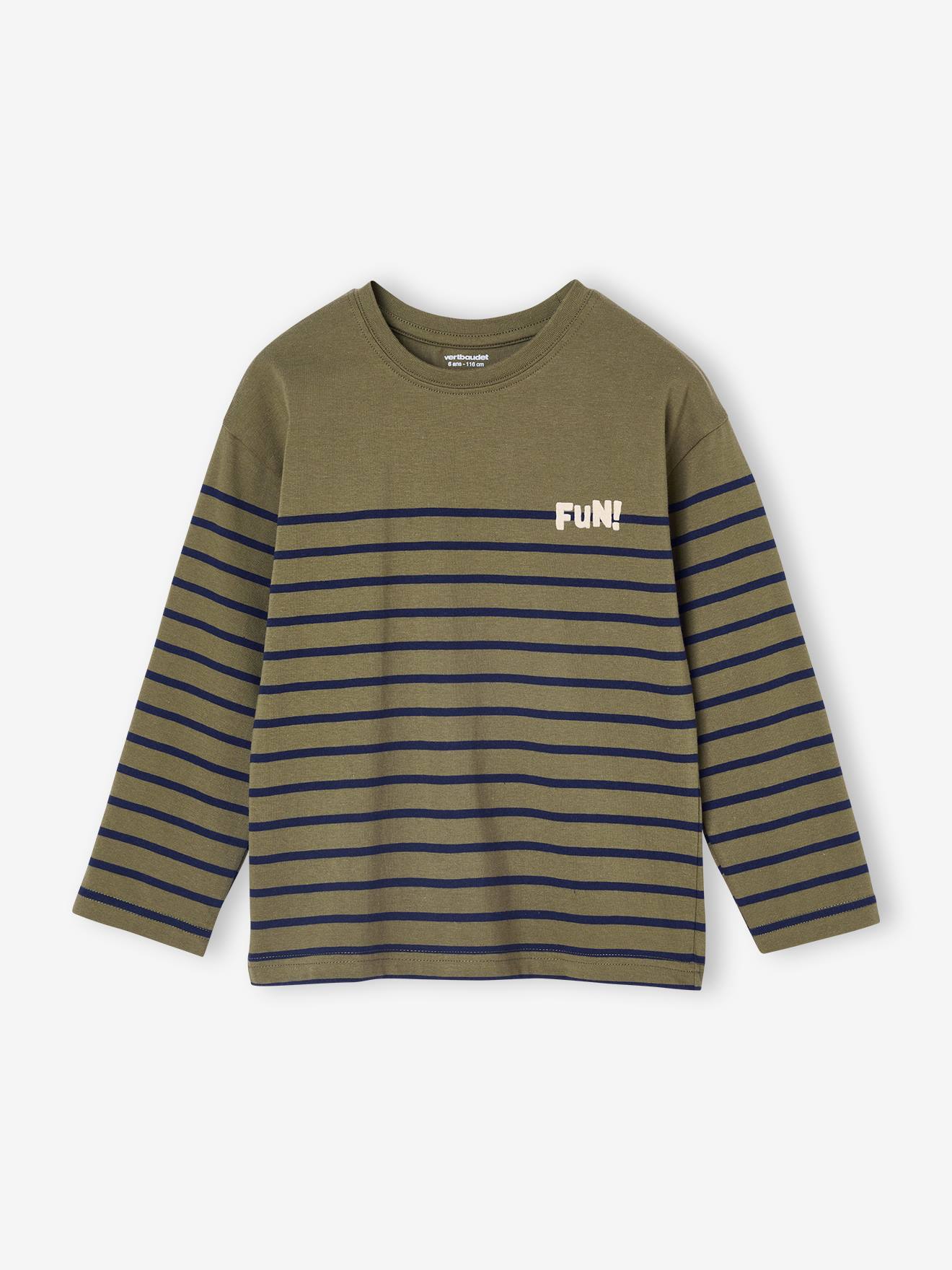 Sailor-Type Jumper with Motif on the Chest for Boys khaki