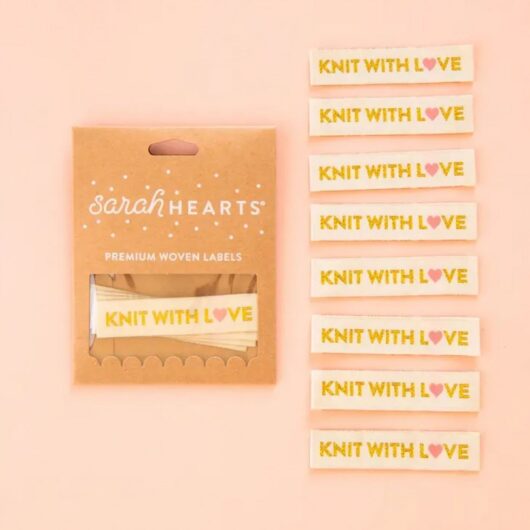 Sarah Hearts Knit With Love Woven Labels