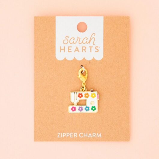 Sarah Hearts Sewing Machine Zip Charm