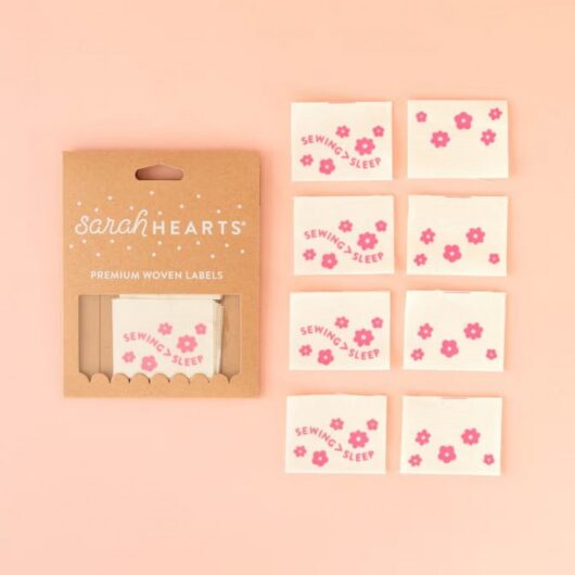 Sarah Hearts Sewing Sleep Organic Cotton Woven Labels