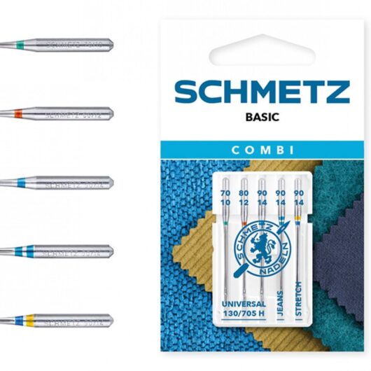 Schmetz Combi Basic Assorted Universal, Denim & Stretch Sewing Machine Needle