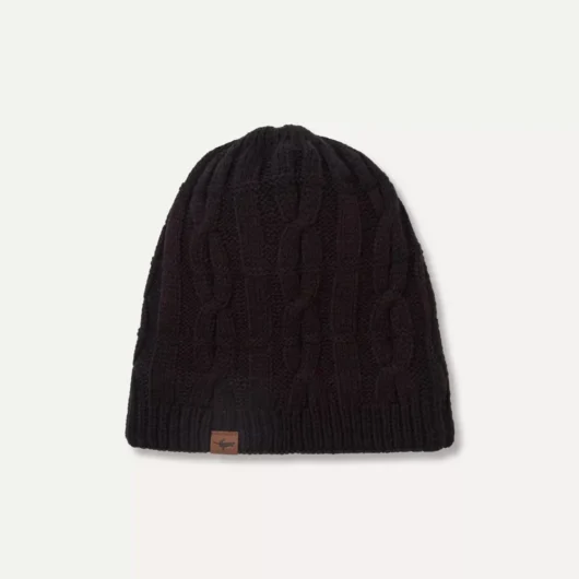 SealSkinz Blakeney Waterproof Cold Weather Cable Knit Beanie Hat Black
