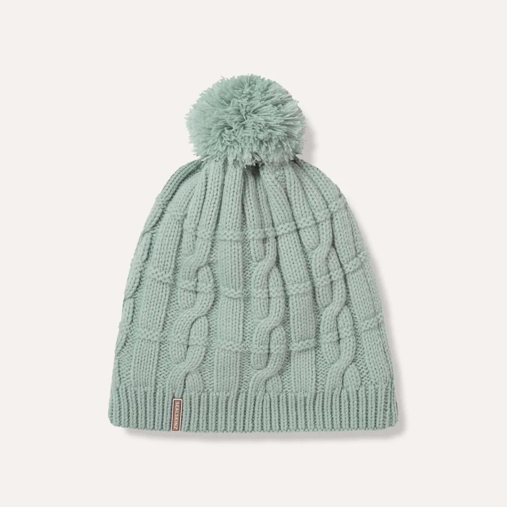 SealSkinz Hemsby Waterproof Cold Weather Cable Knit Bobble Hat Blue
